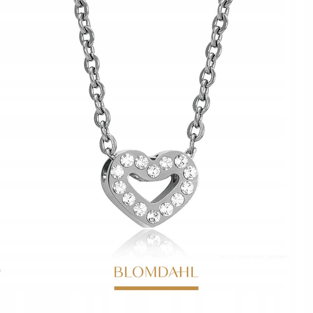 Blomdahl Hypoalergenní Náhrdelník Brilliance Heart Hollow Crystal 8 mm
