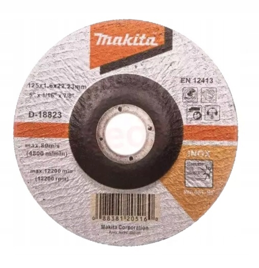 

Makita D-18823 Tarcza Tnąca Inox 125X1.6MM Wypukła