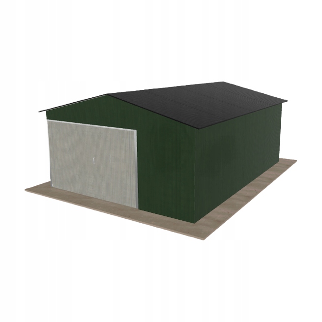 Plechová garáž 4.5 x 6 m jednopolohová, dvouspádová, zelená