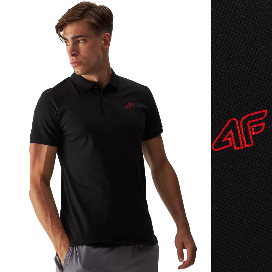 KOSZULKA MĘSKA POLO WYSZYWANE LOGO 4F PODKOSZULEK SPORTOWY NA CO DZIEŃ