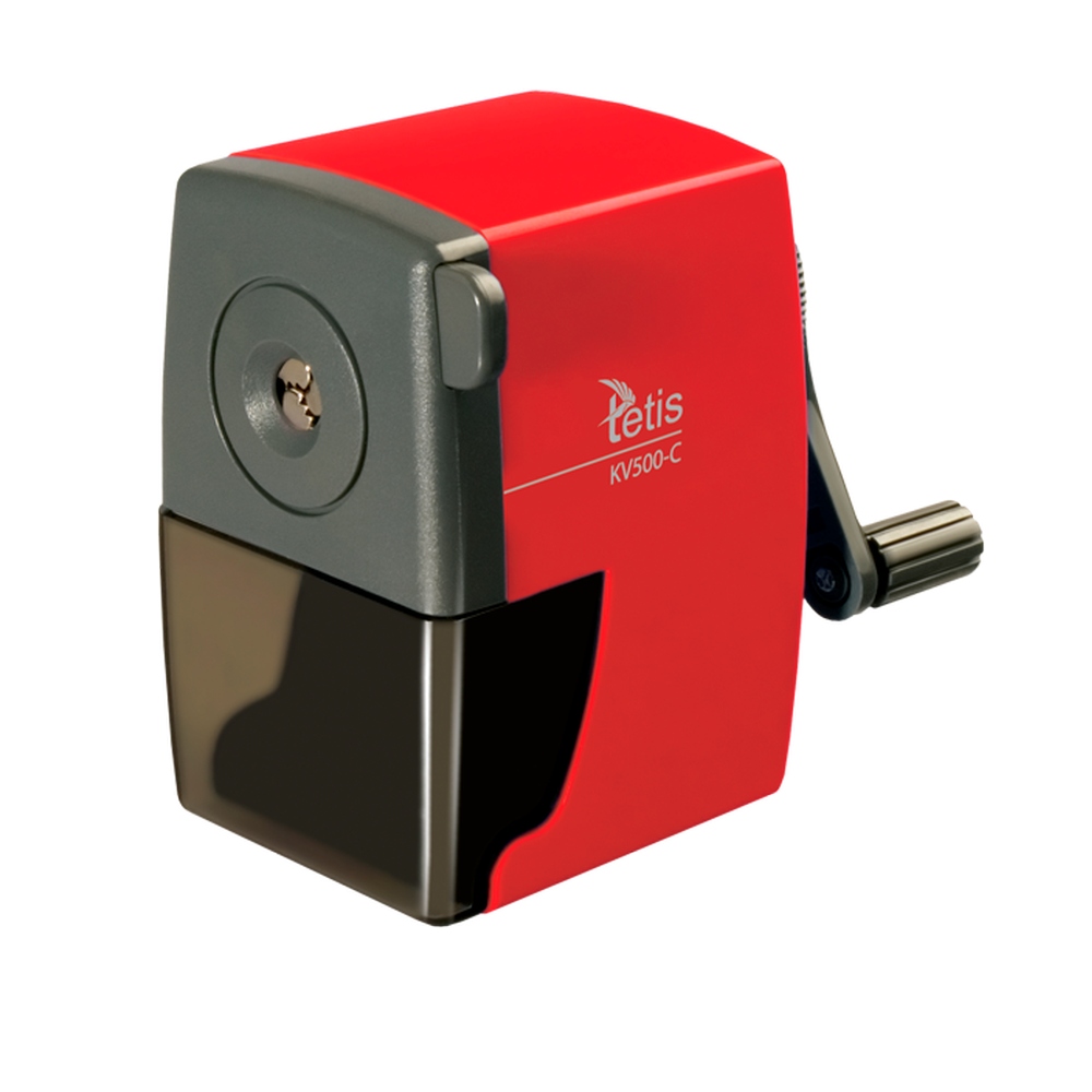 Temperówka na korbkę czerwona Tetis