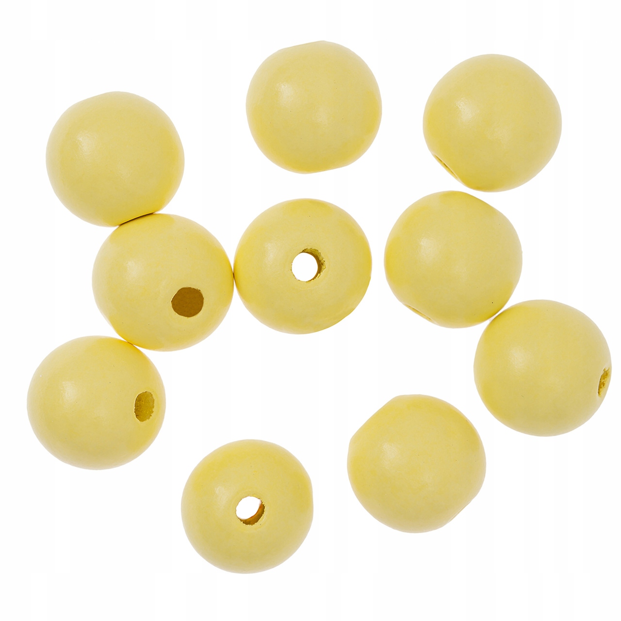 Koraliki drewniane kulki 2,5cm żółte 10szt GRKO-12
