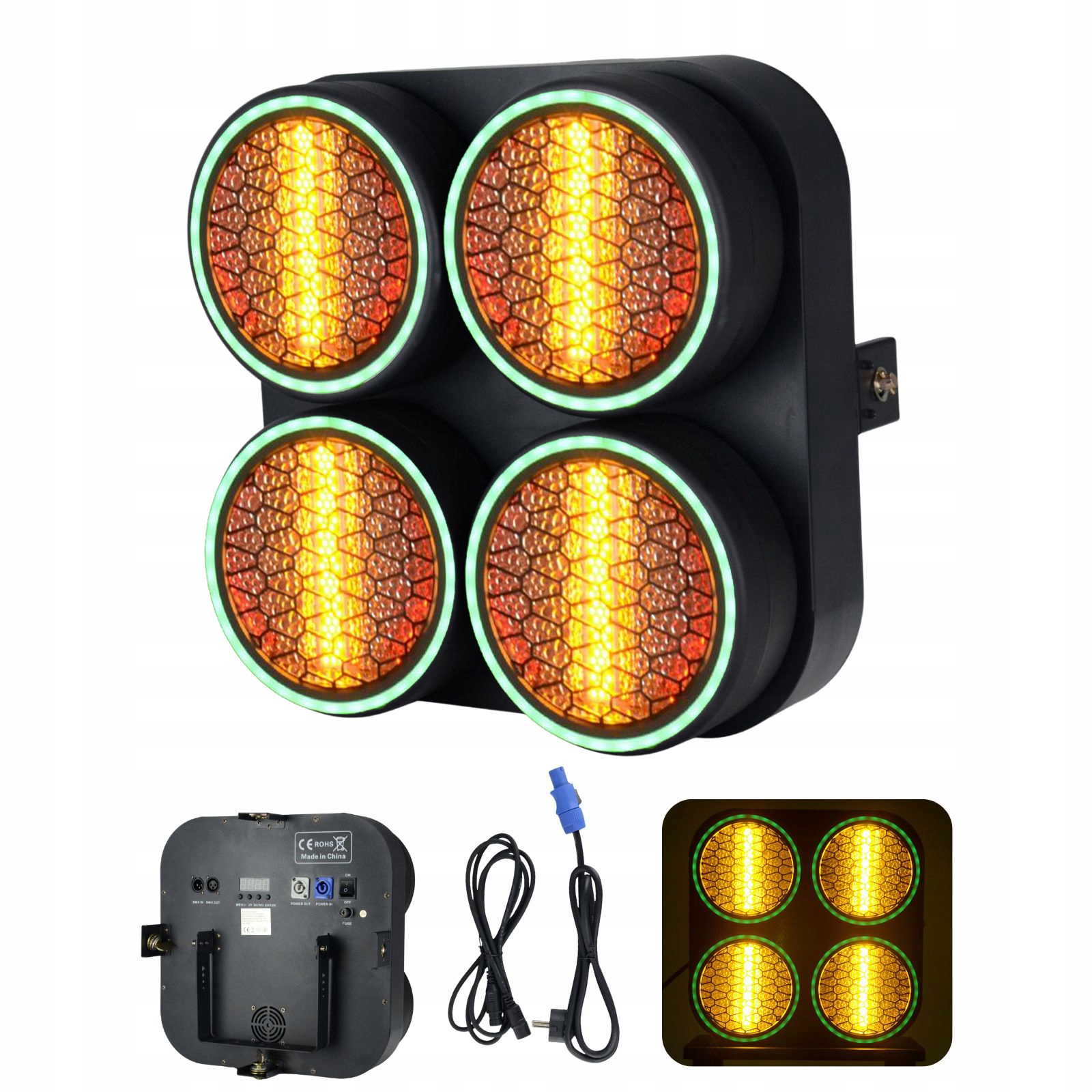 Reflektor LED RGB COB DMX lampa retro Lucendi oświetlenie sceniczne