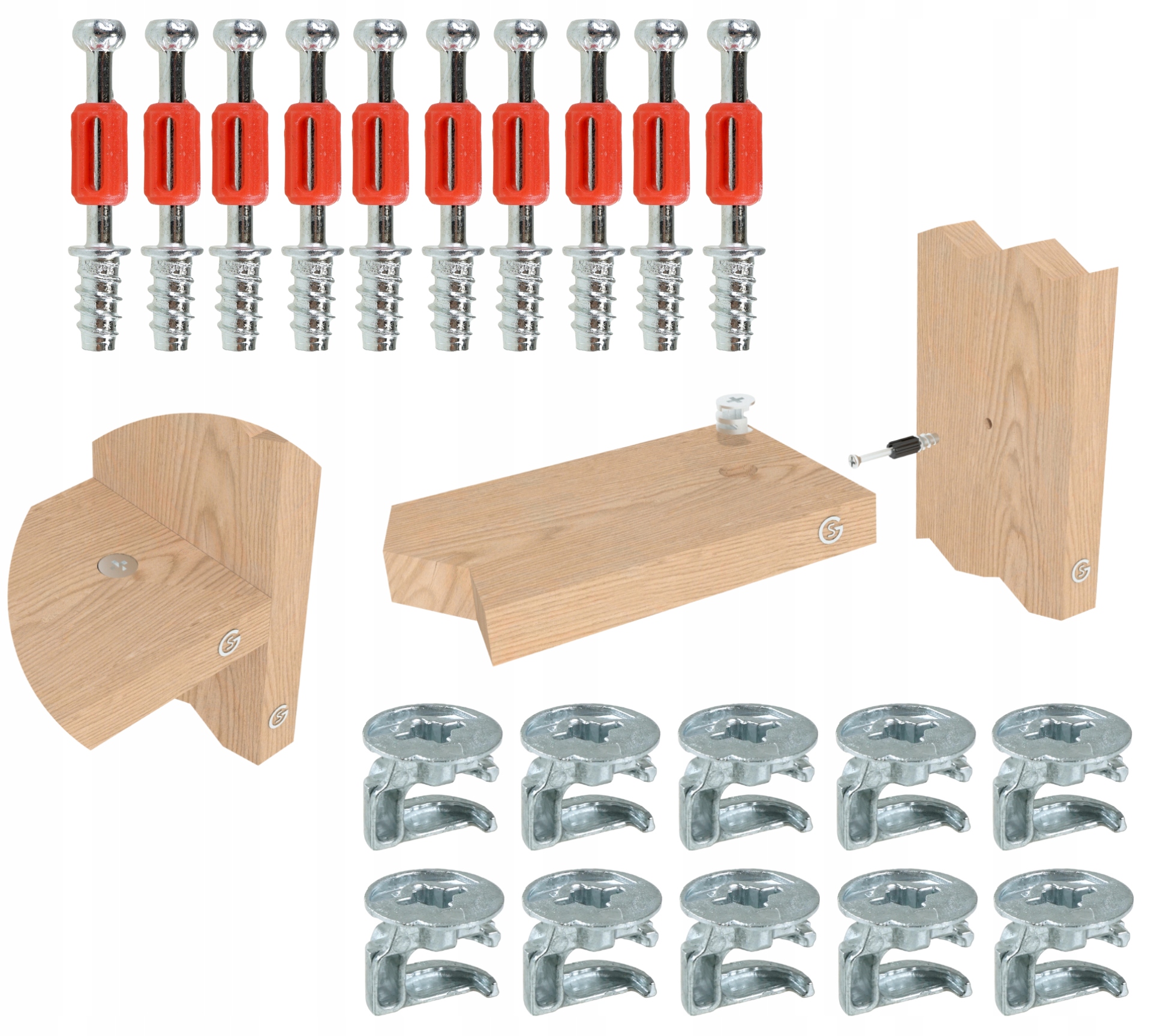 1000 x Excentrický nábytkový konektor s háčikom Euro 28, sada na montáž nábytku