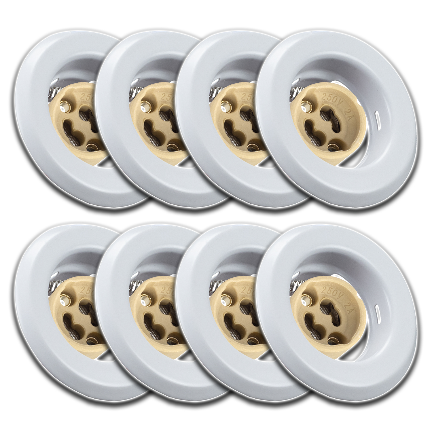 8x Kulaté Stropní Svítidlo S Očkem Pro Montáž Pod Omítku Zásuvka GU10