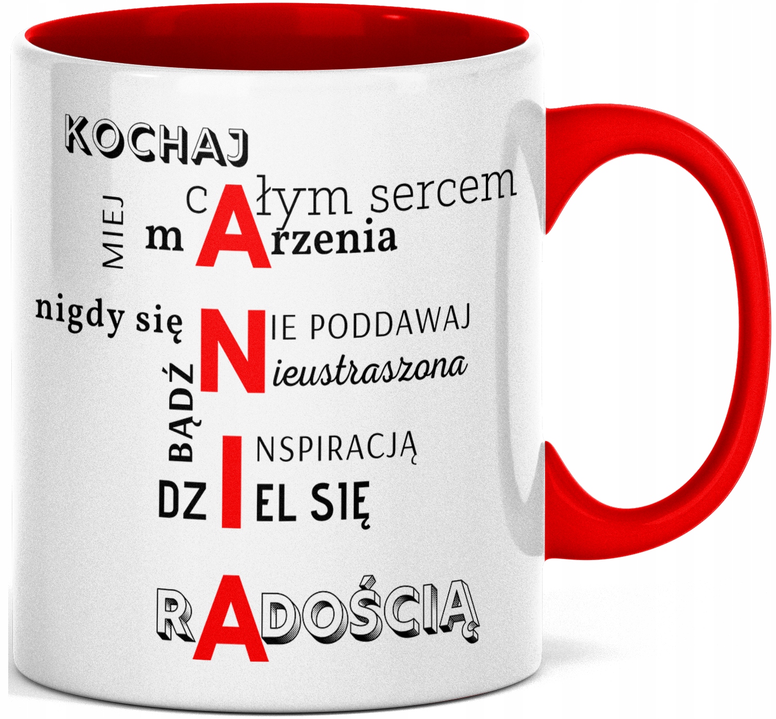

Kubek motywacyjny z nadrukiem imieniem Ania Anny
