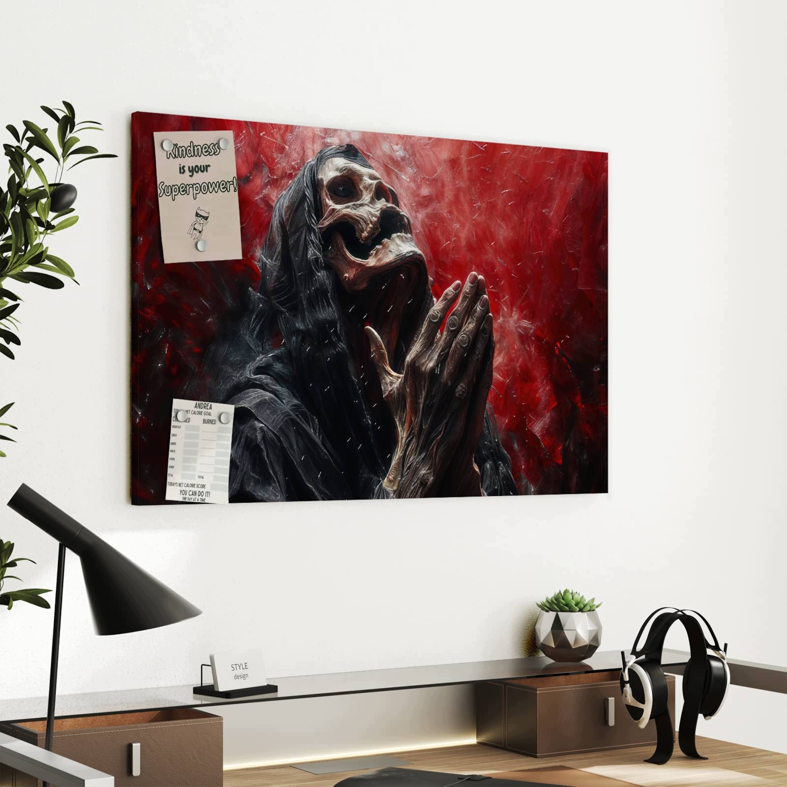 Magnetická tabule Modloucy se szkielet Dlonie 60 × 40 cm