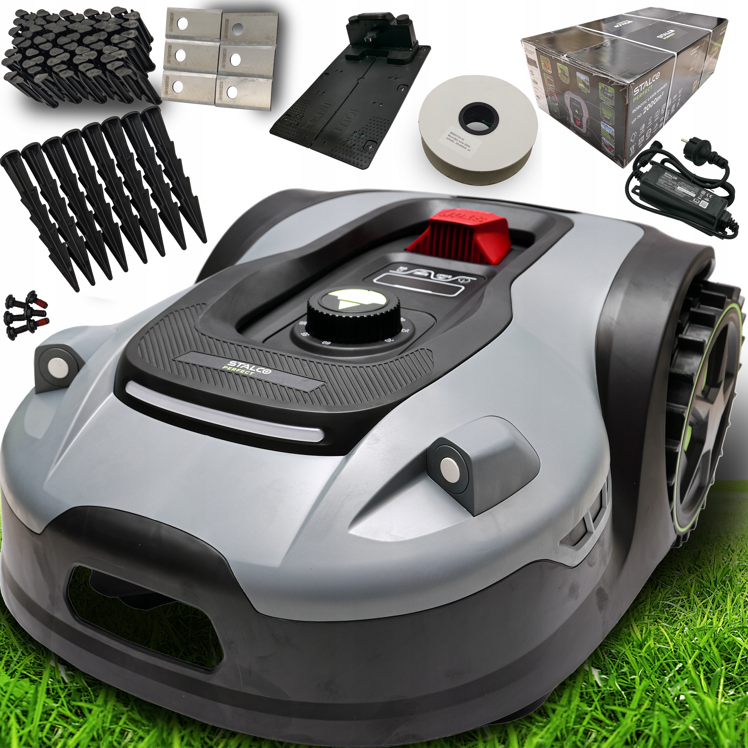 STALCO ROBOT KOSZĄCY KOSIARKA AUTOMATYCZNA 2000 m2 RMP2000US ZESTAW BT WiFi