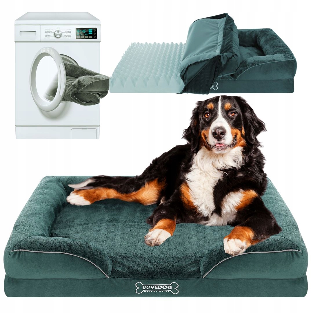 Legowisko dla Dużego Psa XXL 120x90 Ortopedyczne Wodoodporne Pianka Egg