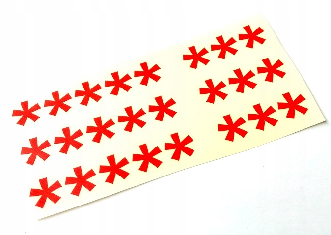 3szt komplet Naklejka Ruch 8 gwiazd ANTY PIS red