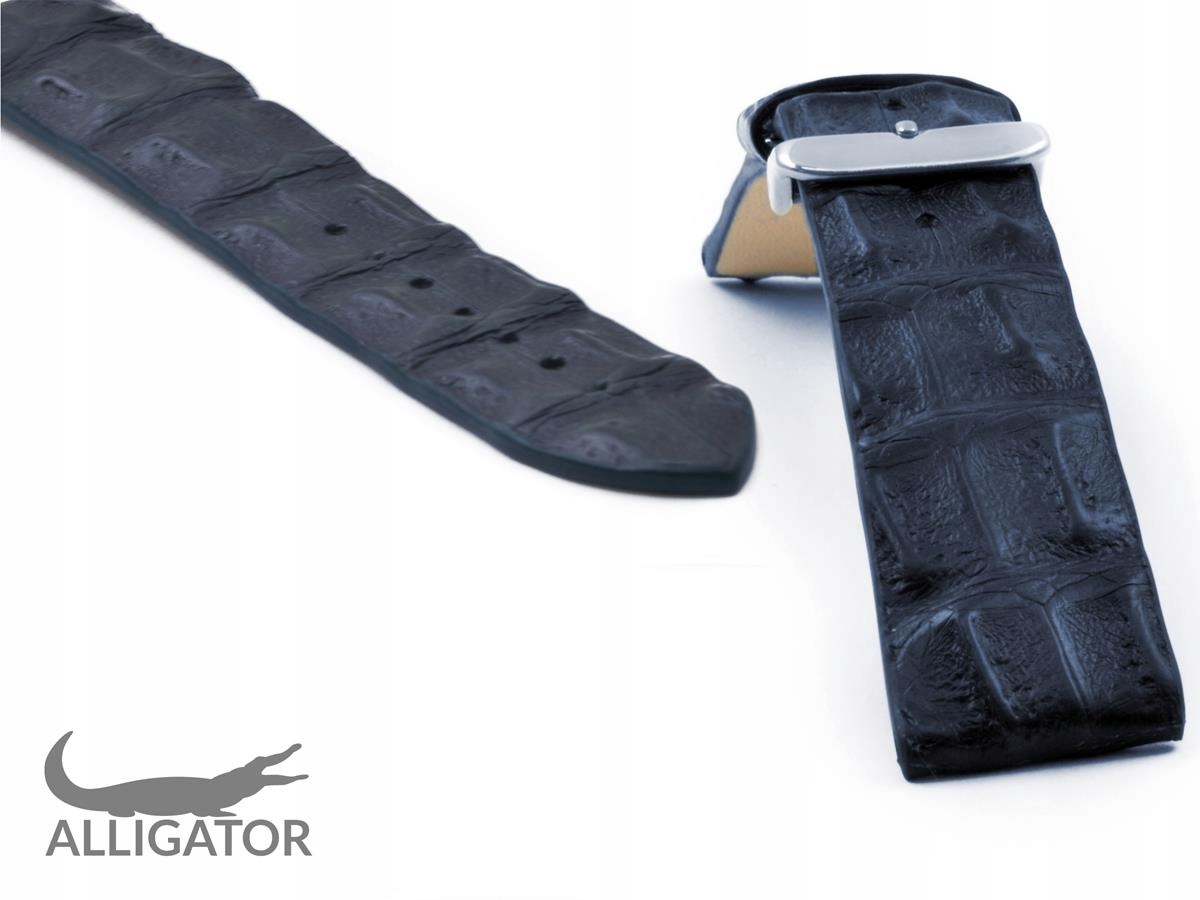 Řemínek Na Hodinky Kůže Aligátora Louisiana Alligator Hr 24 Tmavě Modrý