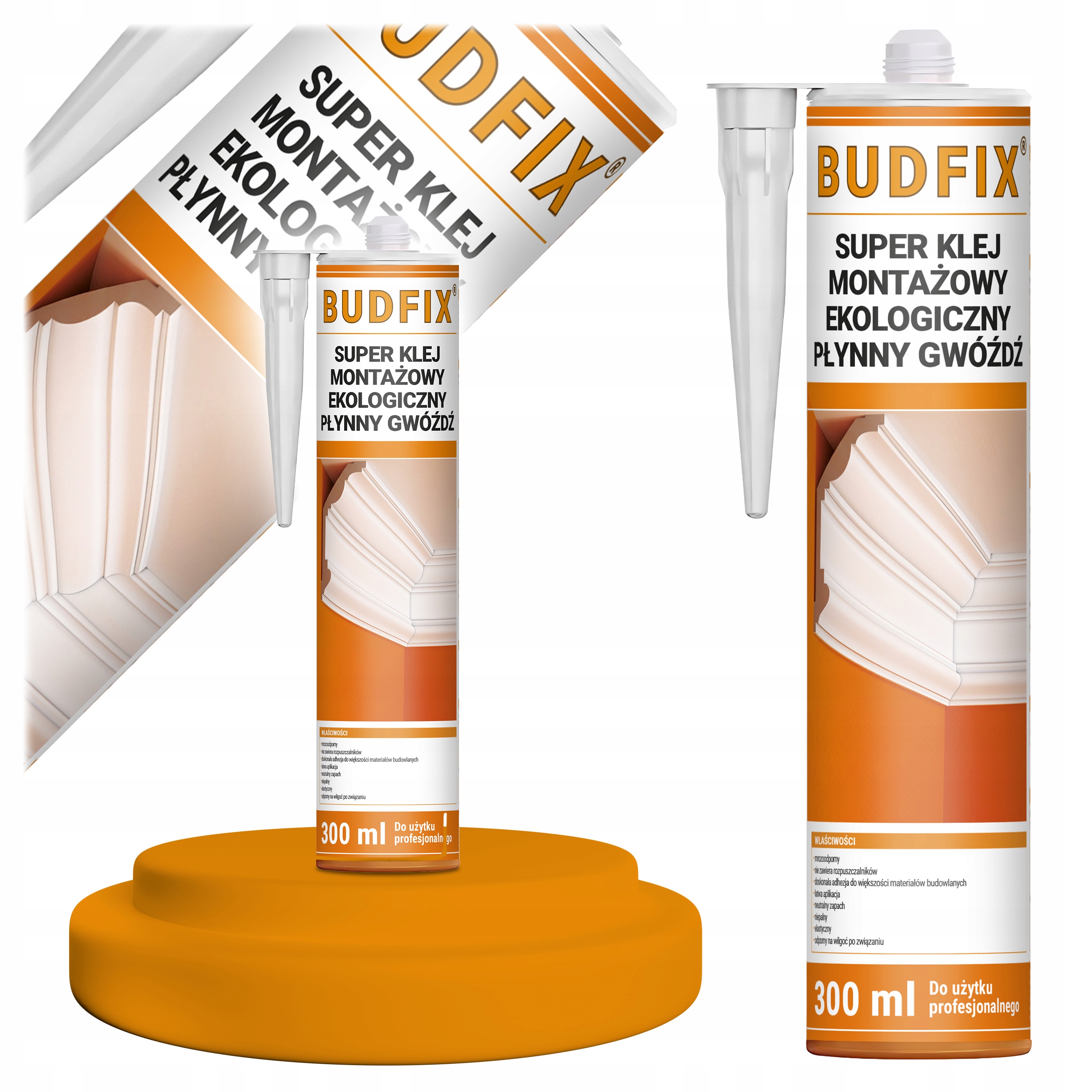 Klej Montażowy Płynny Gwóźdź do Listew Drewna Betonu Gips Ekologiczny 300ml
