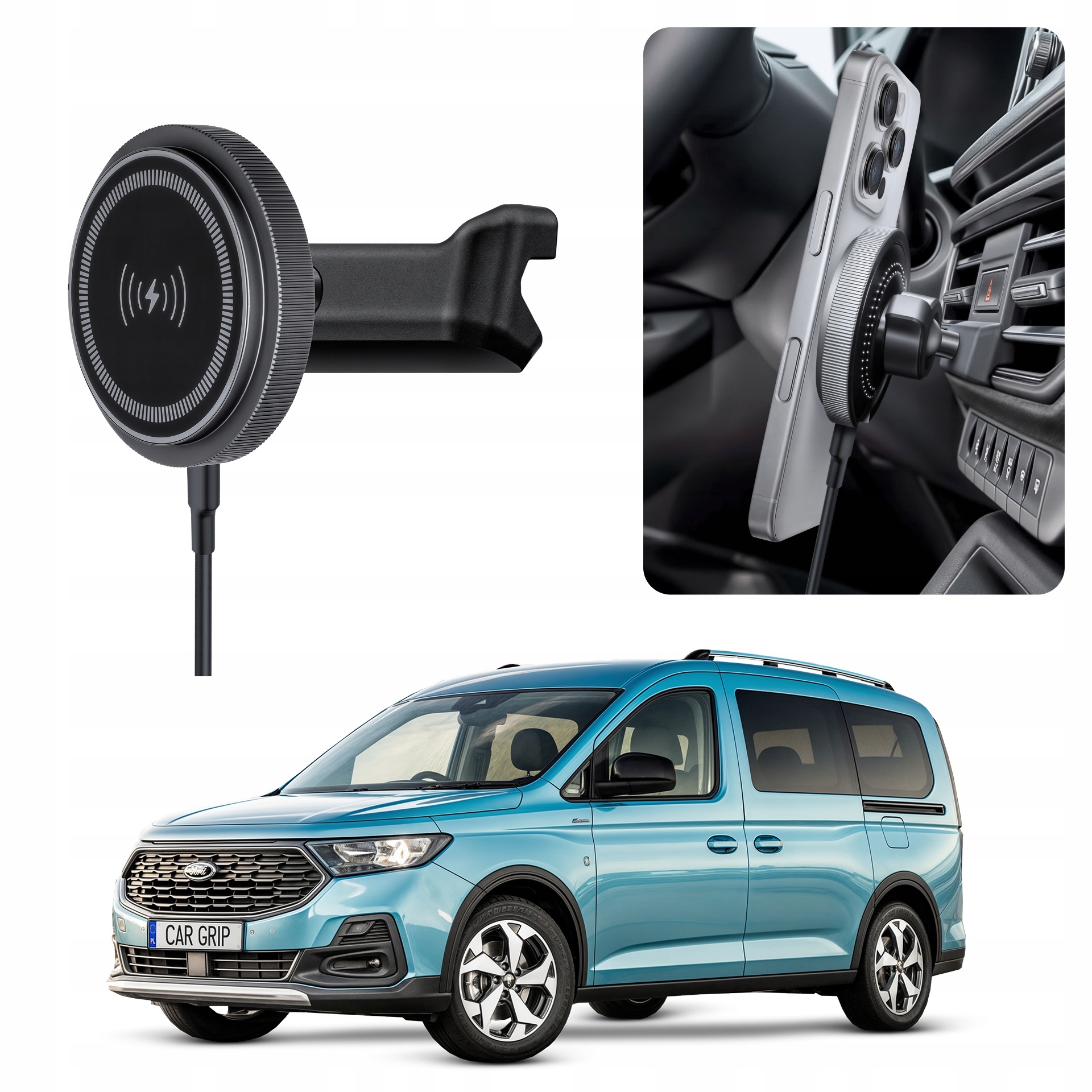 Uchwyt magnetyczny MagSafe z ładowaniem do Ford Tourneo Connect 3 (2022-)