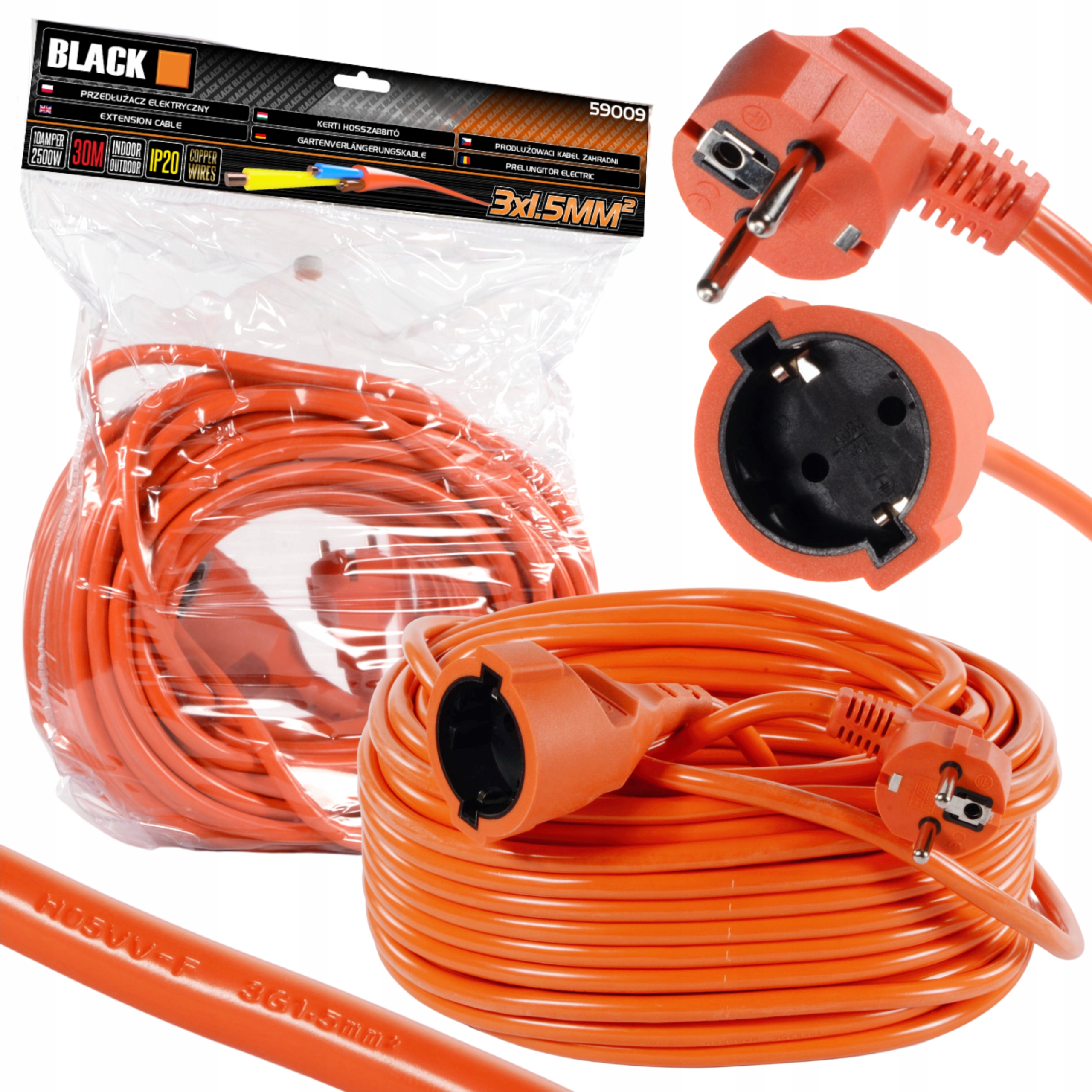 

Przedłużacz Elektryczny Black 30M 3X1,5MM IP20
