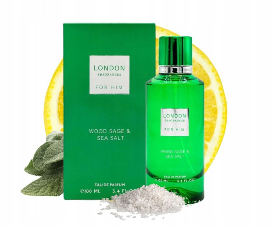 Perfumy na lato London Fragrances For Him Wood Sage & Sea Salt EDP 100 ml