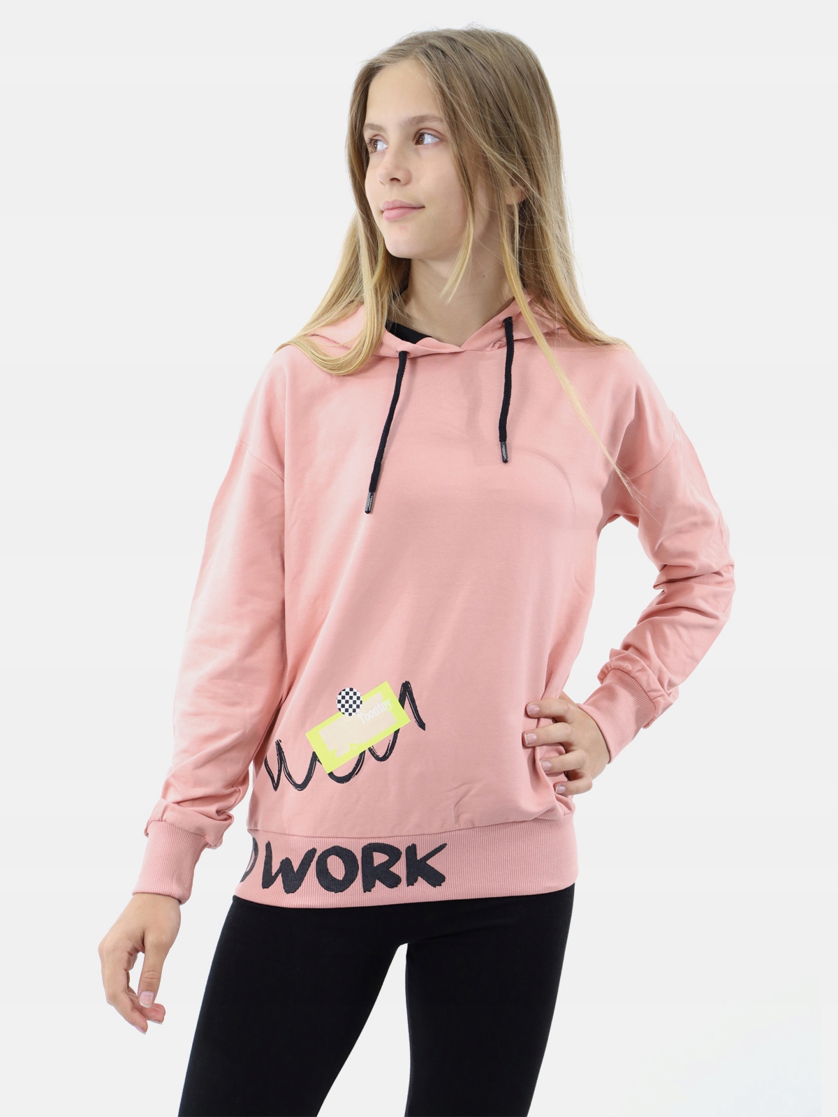 

Bluza Dziewczęca Z Kapturem brudny róż 152-158