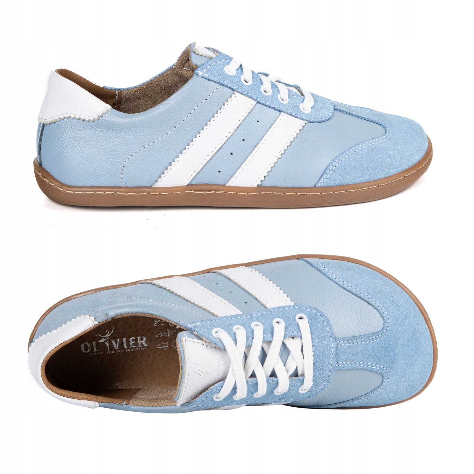 Dámské kožené barefootové polobotky Ida Olivier zero drop anatomické 36