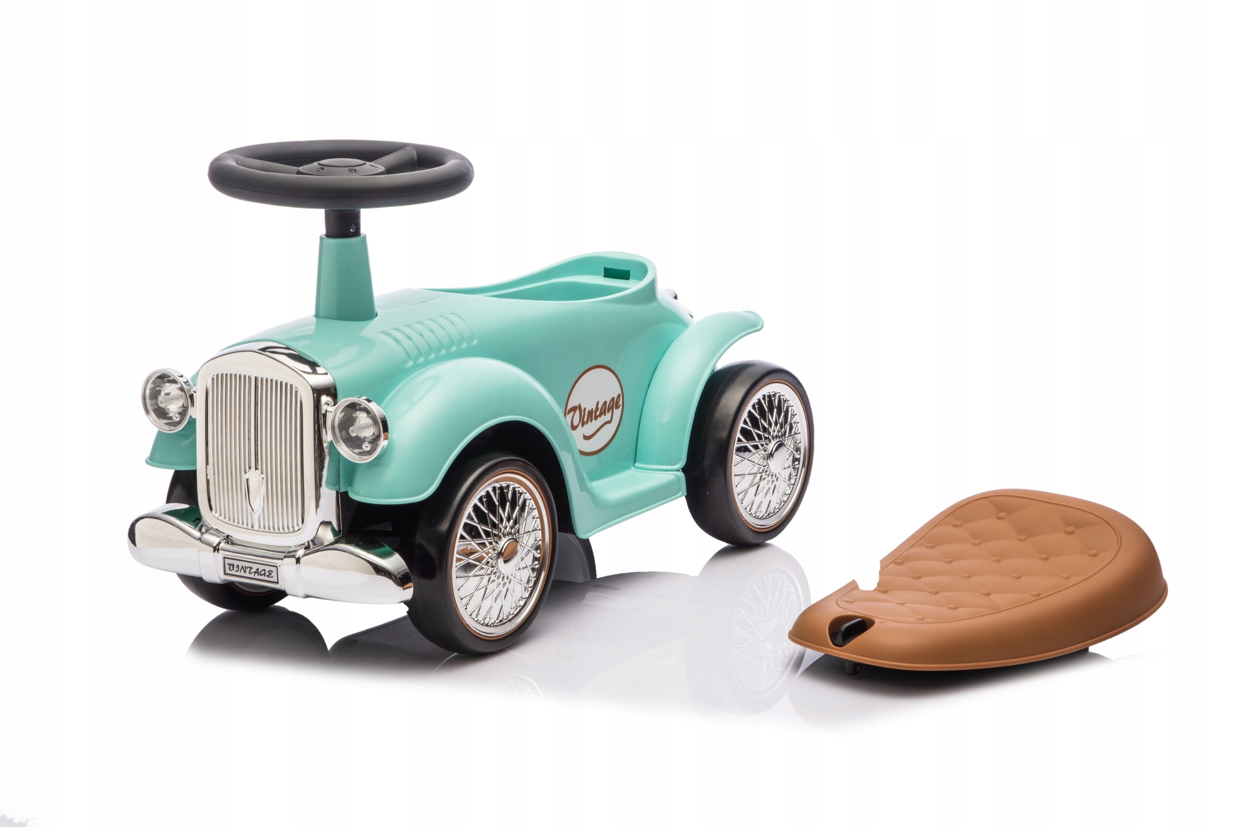 Pchacz jeździk retro miękkie koła Eva schowek klakson