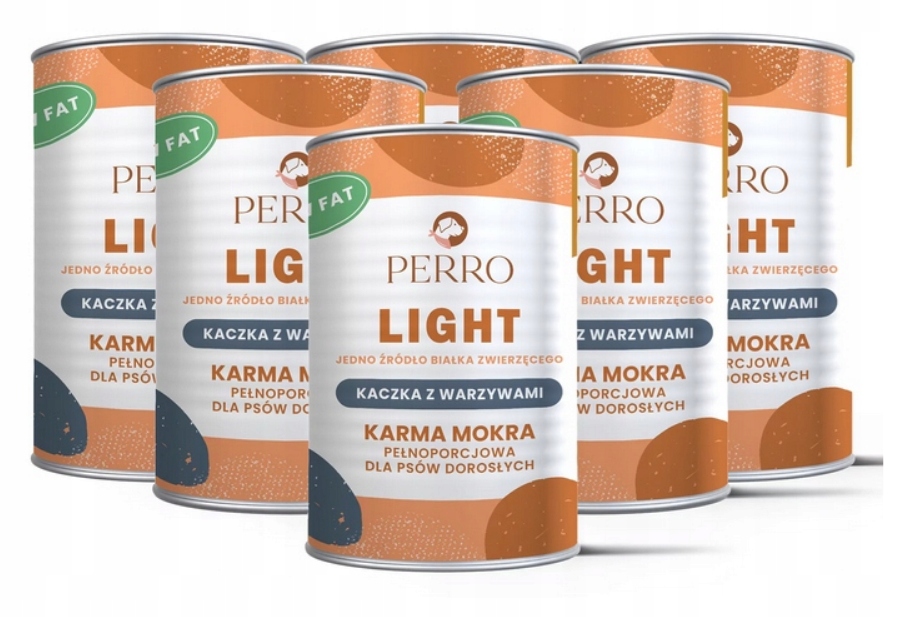 Levně Perro Light Monoproteinové Krmivo Vlhká kachna se zeleninou pro psa 6x400 g