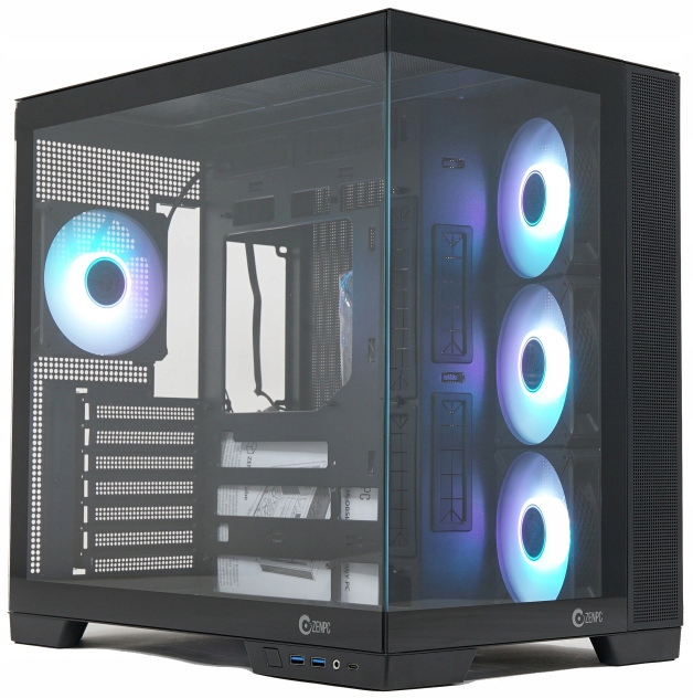 Obudowa do komputera Zenpc Cube Black 4x Fander P12 Pwm Pst Argb