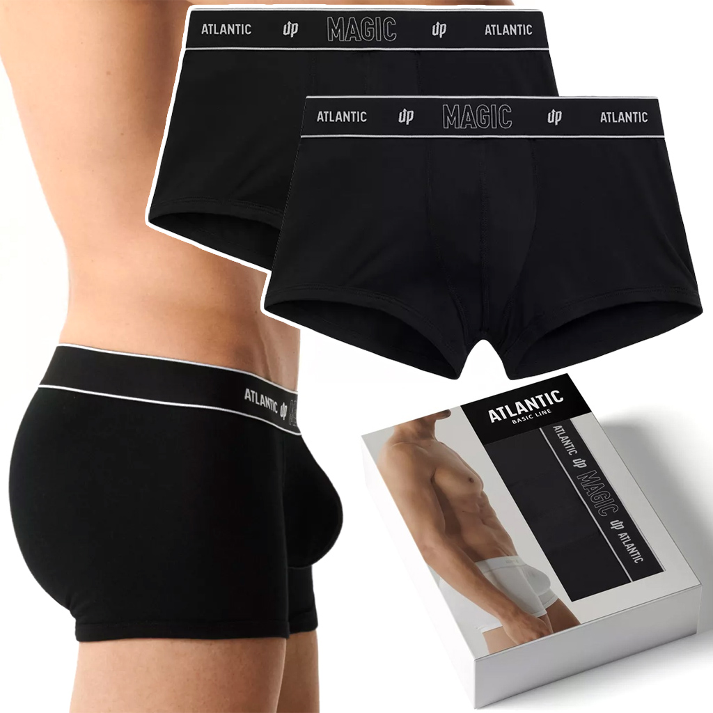 Bokserki Męskie Push-up Efekt Uniesienia 2-PAK Atlantic Magic Pocket M