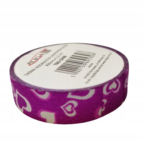 TAŚMA WZORZYSTA SAMOPRZYLEPNA 300cm/1,2cm Aliga FIOLETOWA SREBRNA 1