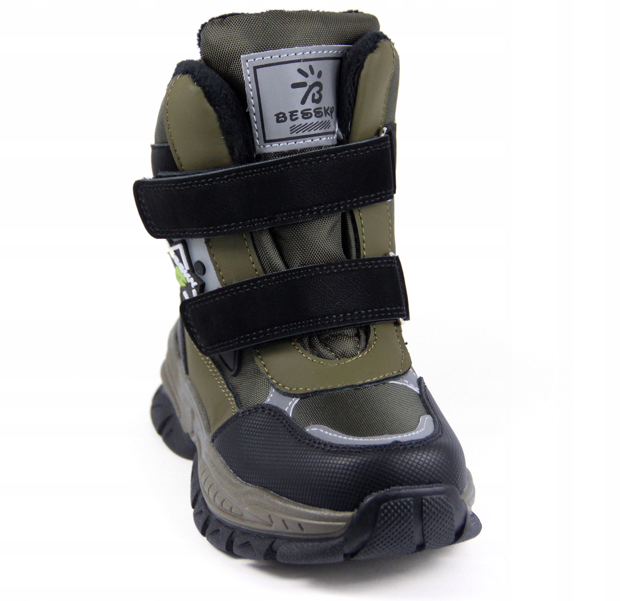 ŚNIEGOWCE CHŁOPIĘCE BUTY OCIEPLANE ZIMOWE WEŁNA FUTERKO RZEPY OLIWKOWE 25 Płeć chłopcy dziewczynki