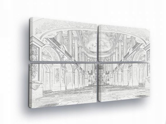 Obraz 120x80 Nádherný interiér palác barok klasicizmus architektúra náčrt