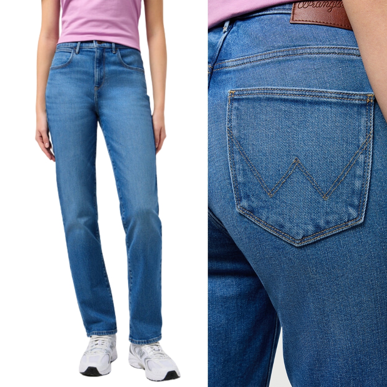 Wrangler Straight Mid Wash jednoduché dámské džínové kalhoty W30 L30