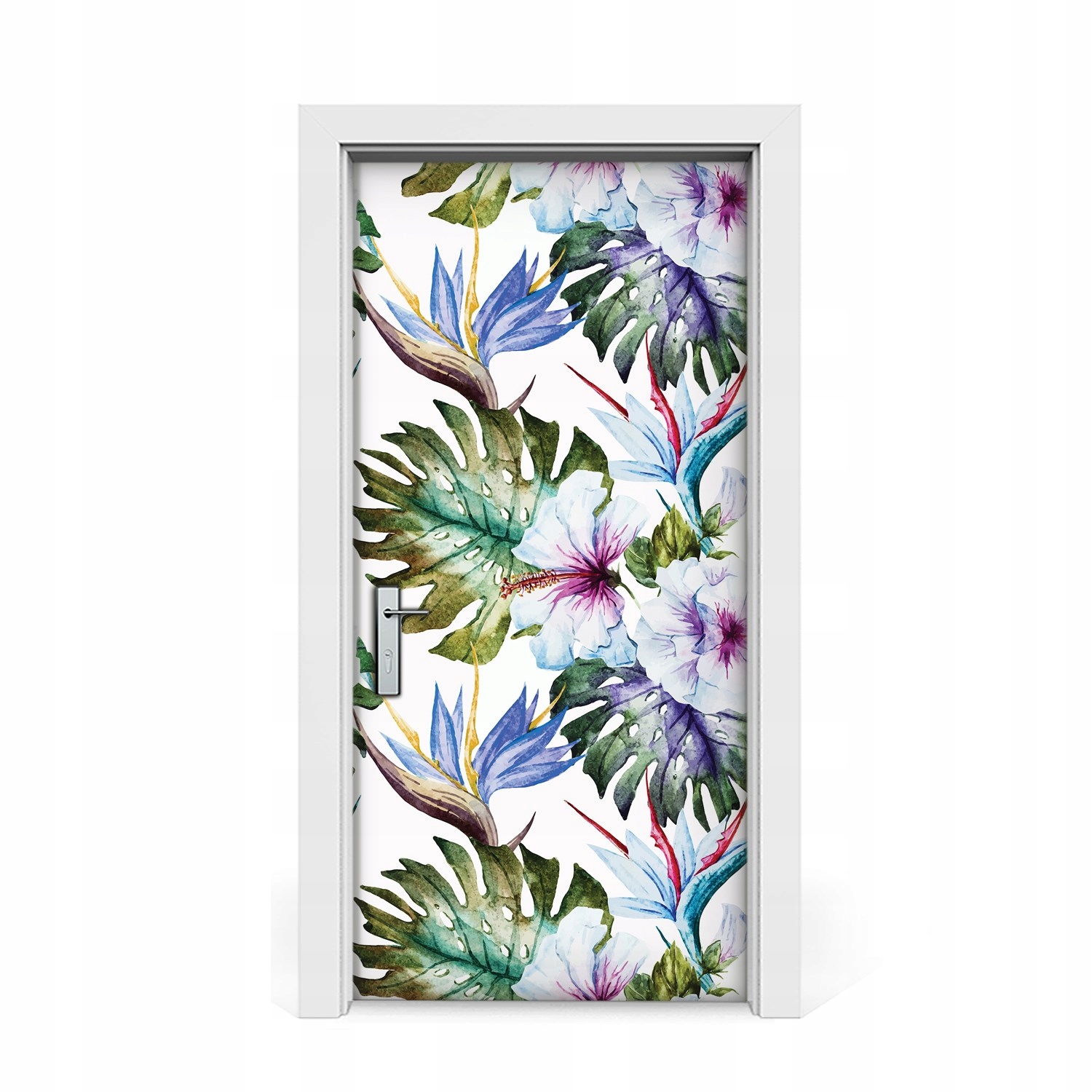 

Naklejka na drzwi okleina Malowany Hibiskus 95x205