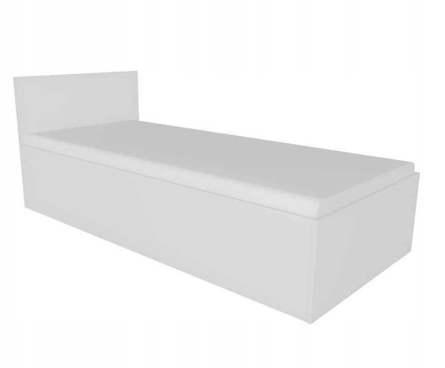 Łóżko ANDREA 90x200 cm z pojemnikiem czarne Długość mebla 204 cm