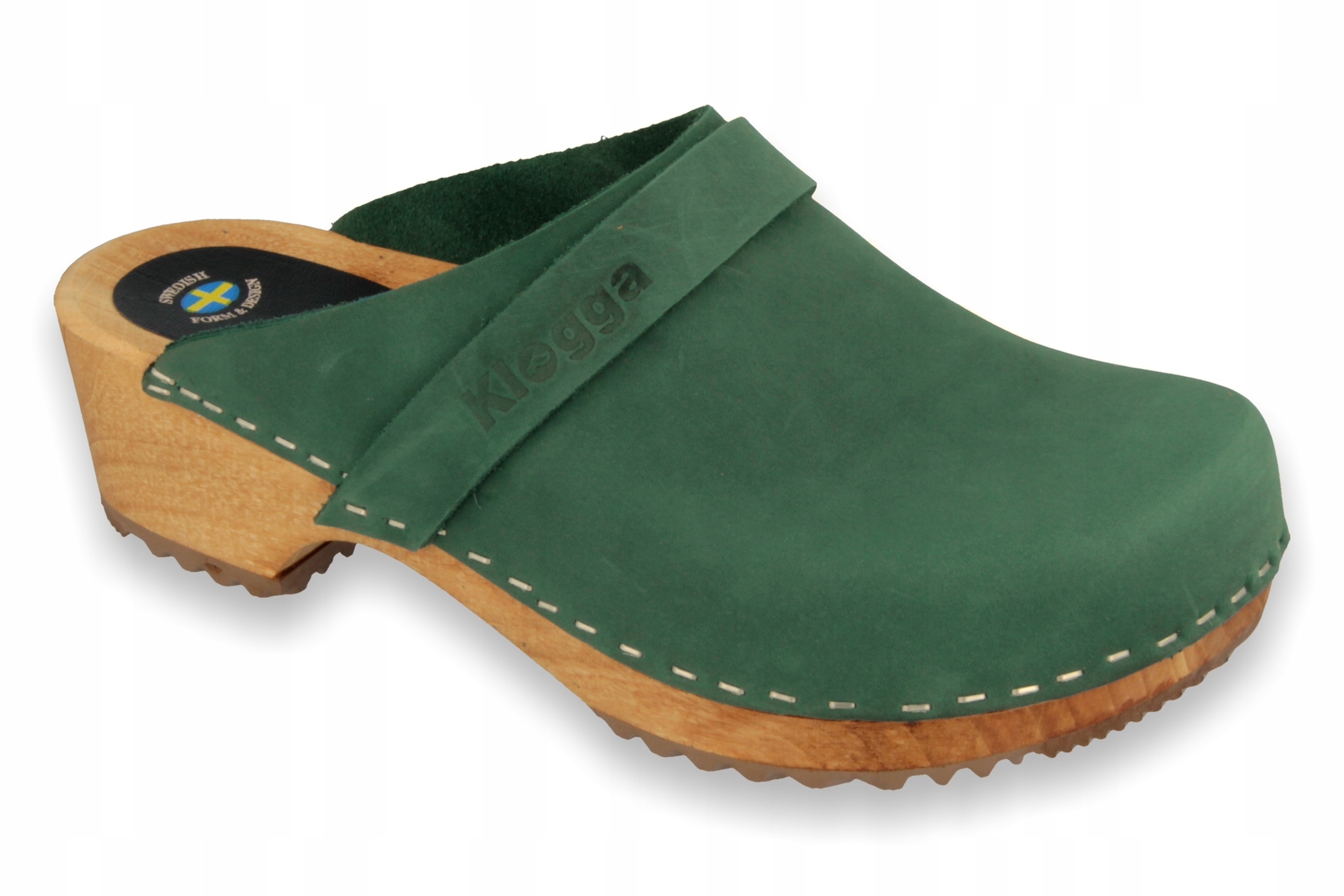 

Green Klogga Chodaki drewniaki skórzane zielone 41