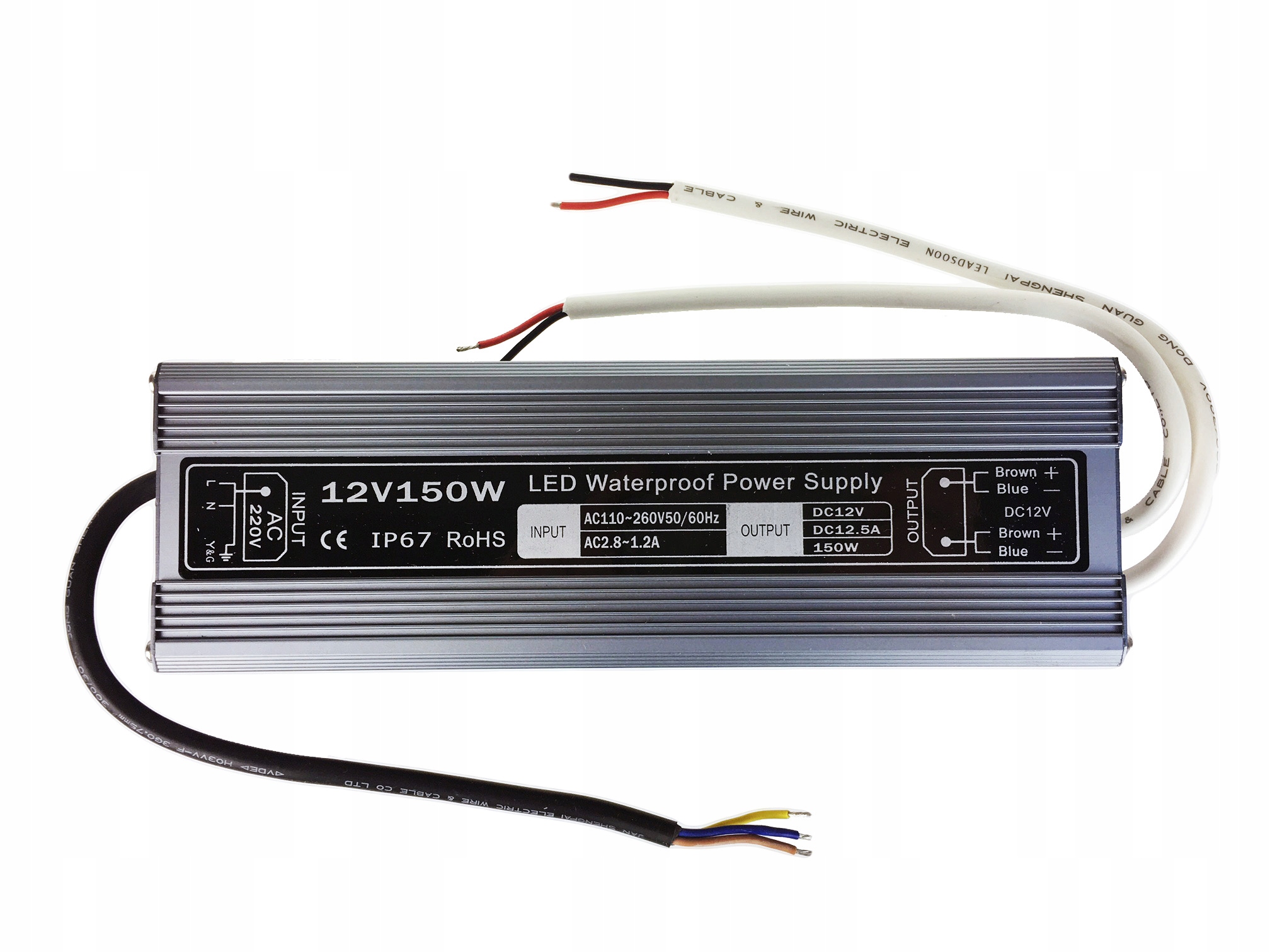 

Zasilacz Wodoodporny do taśm Led 12V 150W IP67