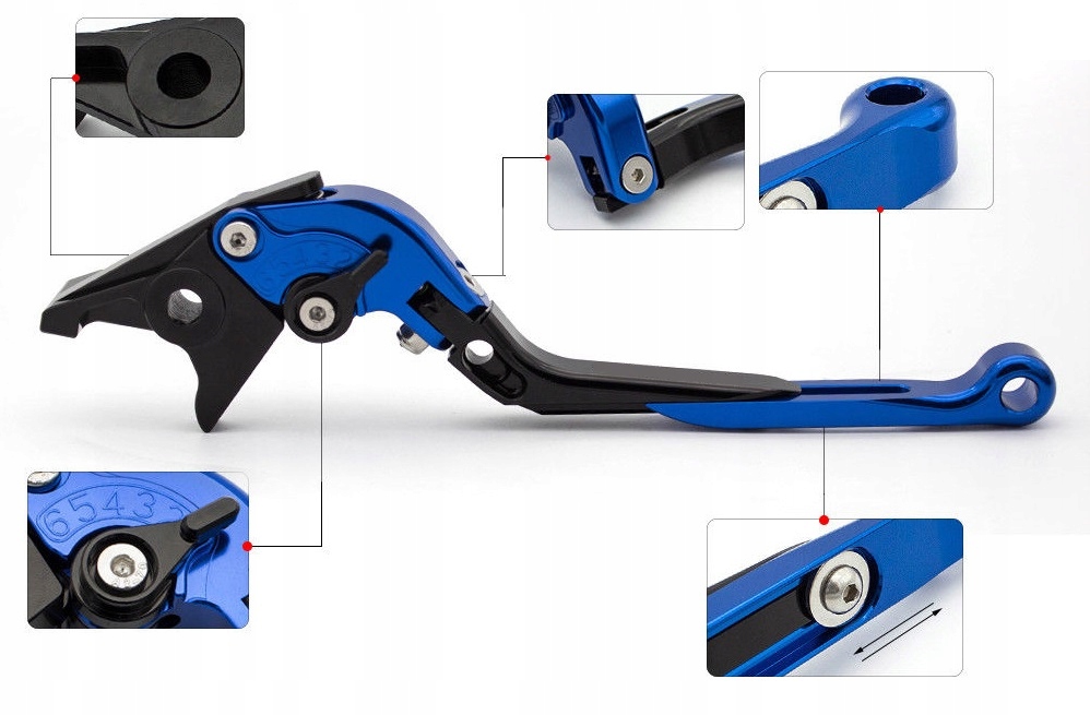 Klamki sportowe ŁAMANE REGULOWANE CNC, Honda MSX125 GROM, 13-22r. Stan opakowania oryginalne