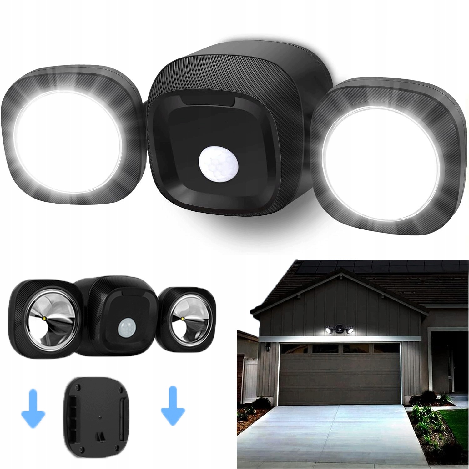 Přední Led Nástěnná Lampa S Pohybovým Senzorem A Nastavitelným Úhlem Sklonu