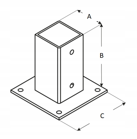 PODSTAWA SŁUPA PRZYKRĘCANA KOTWA WSPORNIK 70 x 70 Producent ADGO