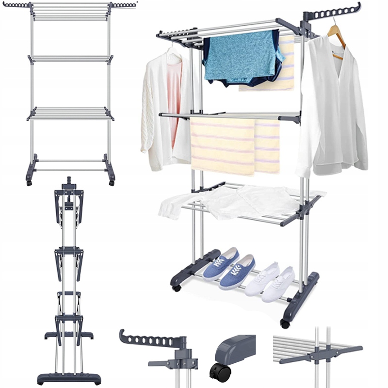 SUSZARKA NA PRANIE BIELIZNĘ DO UBRAŃ TELESKOPOWA PIONOWA 40kg prania MOCNA EAN (GTIN) 5904890423572