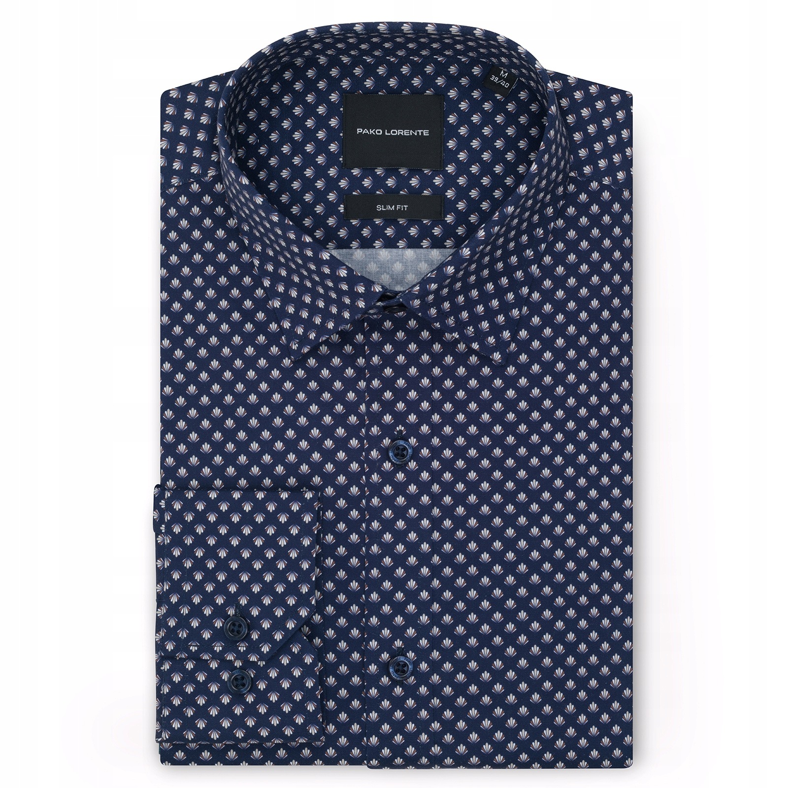 Bavlněná košile ve vzoru Slim Fit Pako Lorente, délka rukávu vel L