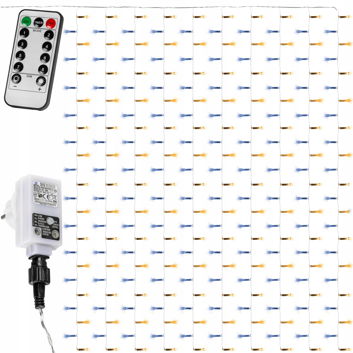 

Kurtyna Świetlna Zwisające Lampki Sople 3x3 300LED