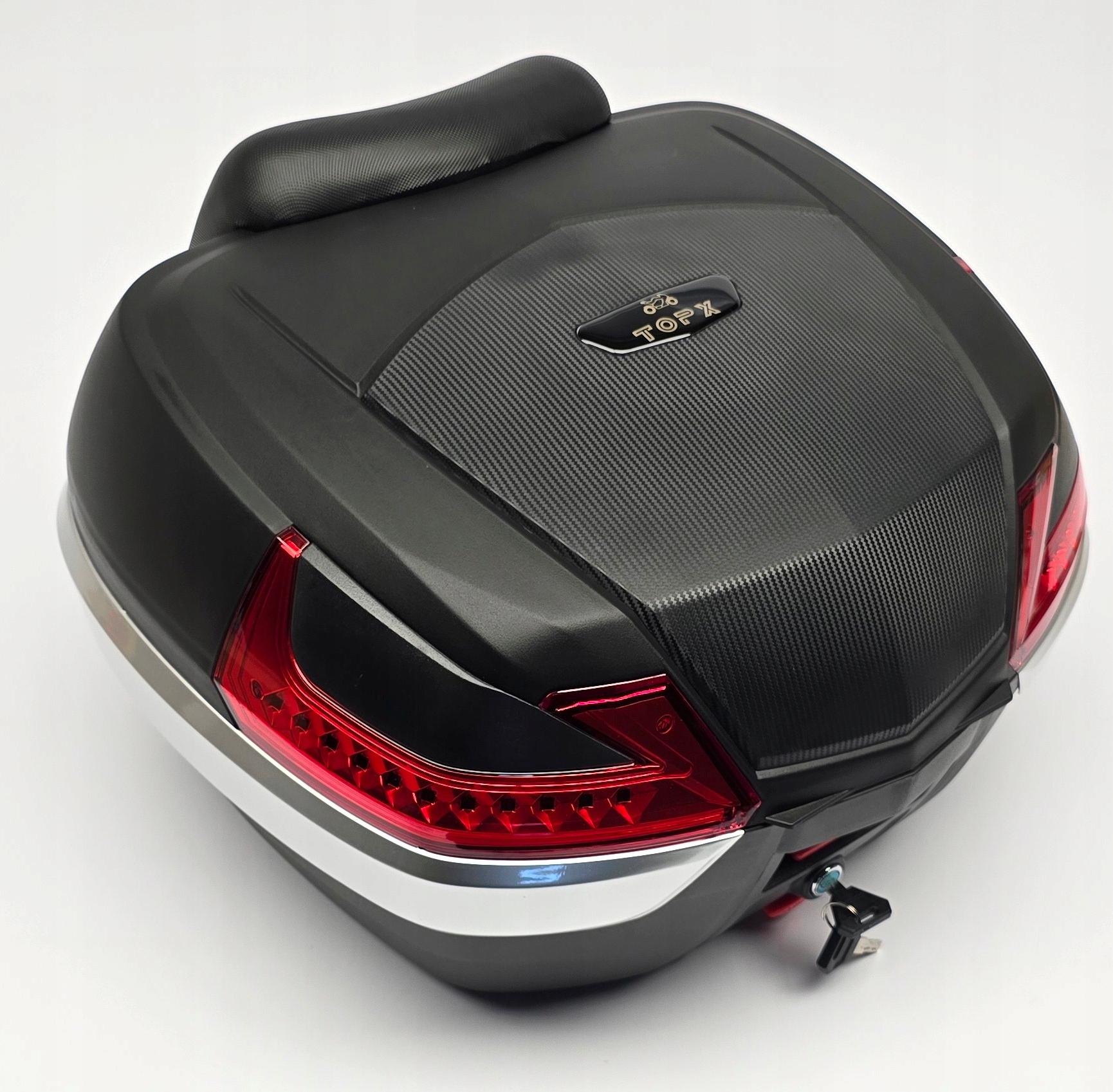 TopX Motocyklový Středový Kufr 42 L Opěradlo Karbonová Deska 2025