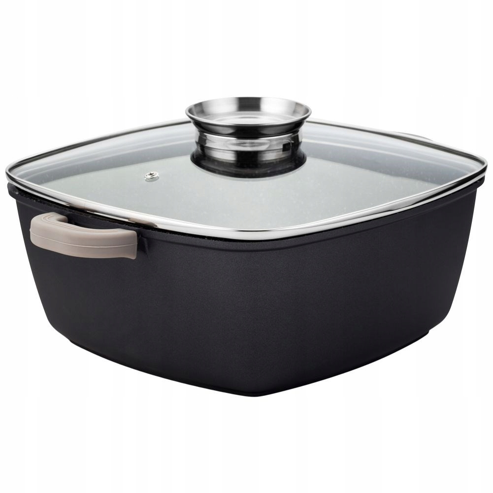 Brytfanka GRANITOWA brytfanna garnek kwadratowy do gotowania pieczenia 7,4L Marka NAVA