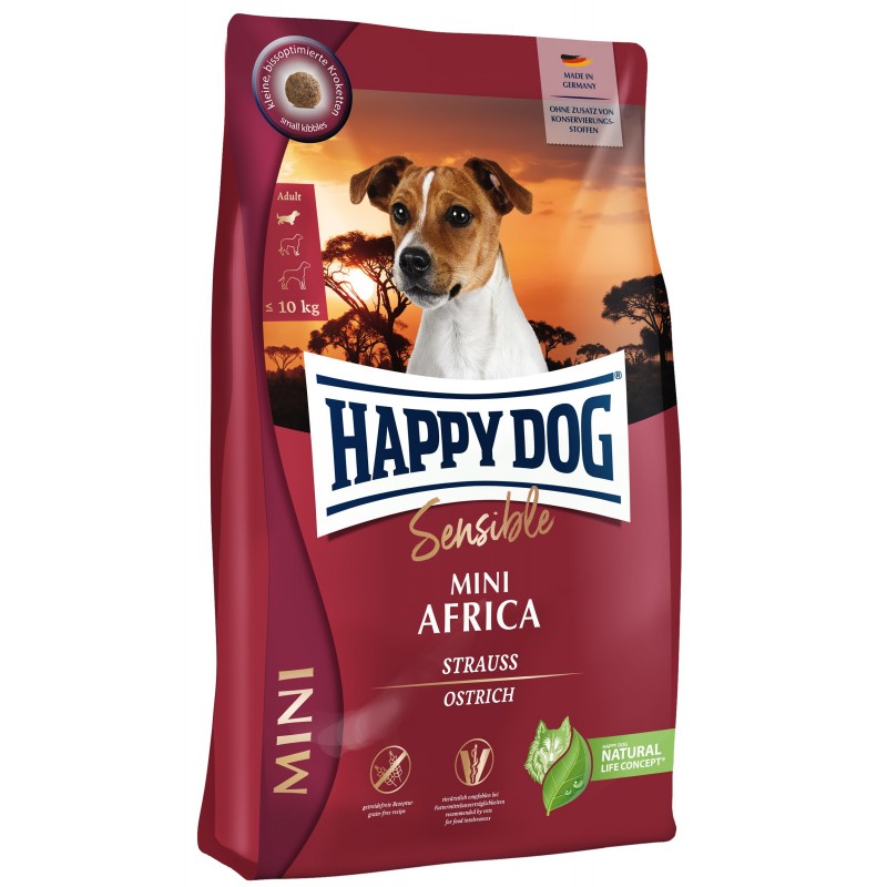 Levně Happy Dog Mini Afrika pštrosí Afrika 4kg pro Shih Tzu