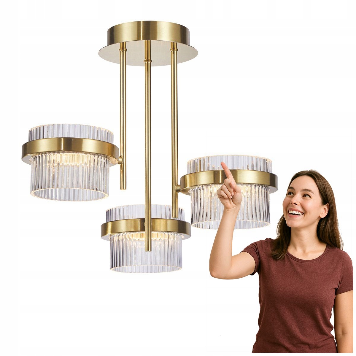 Stropná Led lampa 24W Tiara PND-77362-3-24W-GD Italux