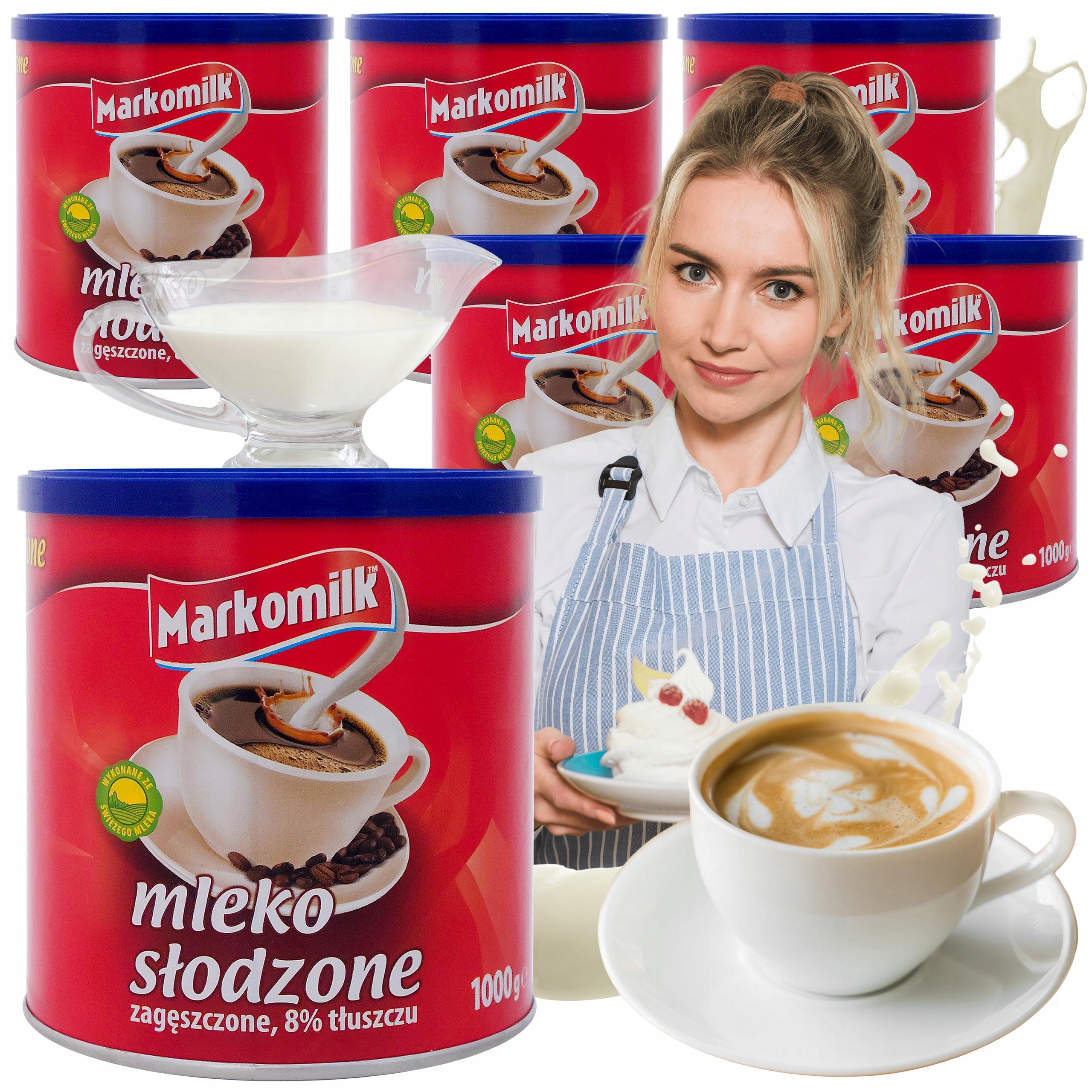 Levně Slazené Mléko Markomilk 6x1kg Krémové Na Koláče A Kávu 8% tuku