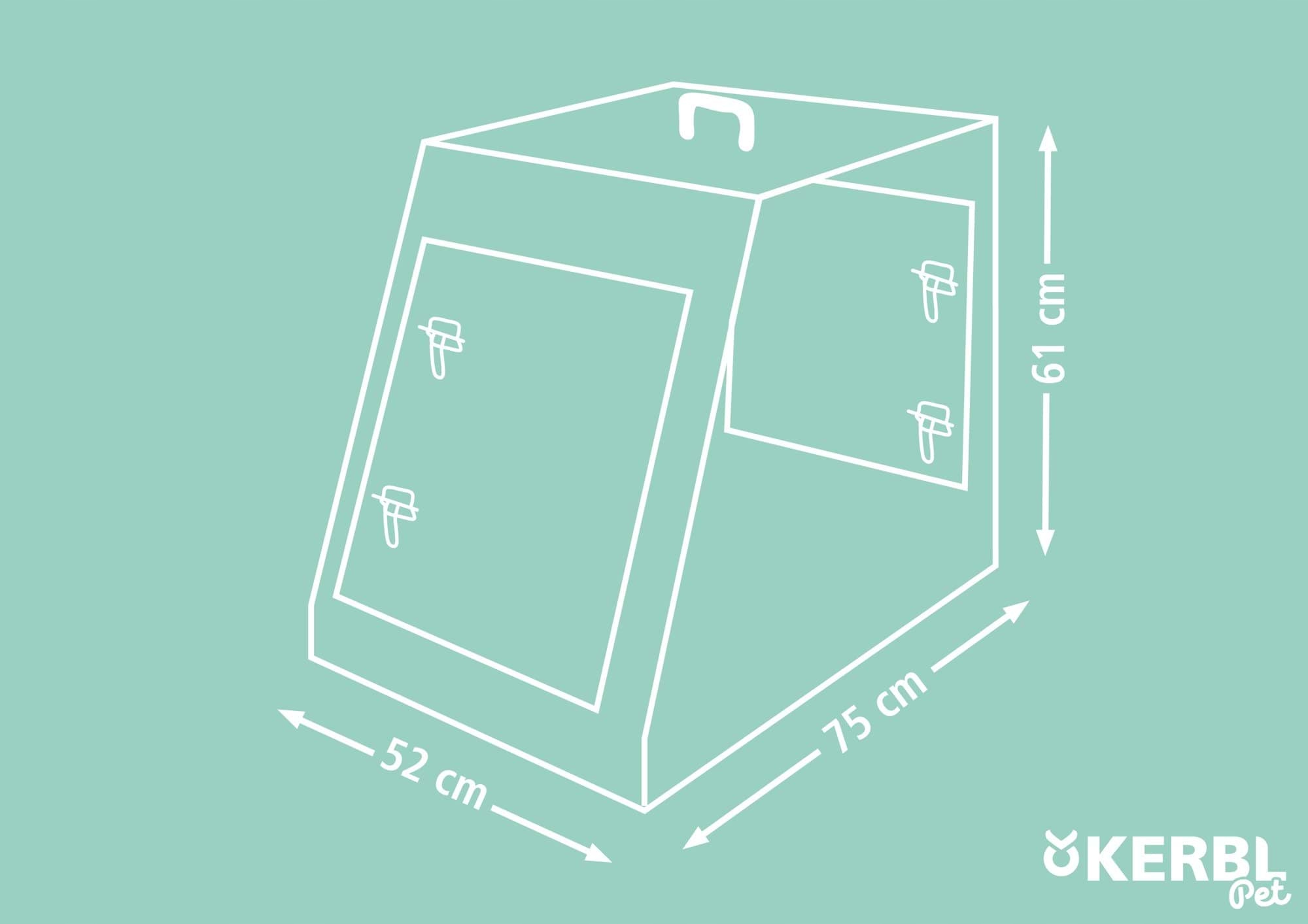 Levně Transportní klec pro psa, 75 x 52 x 61 cm, obdélníkový lichoběžník, Kerbl