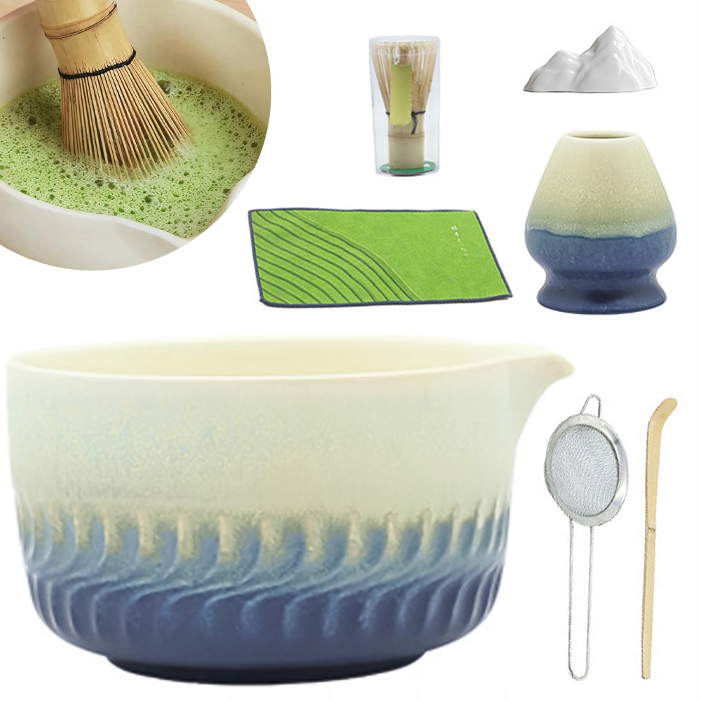 Bambusowy Zestaw 7W1 Prezentowy Do Herbaty Matchy Chashaku Gradient