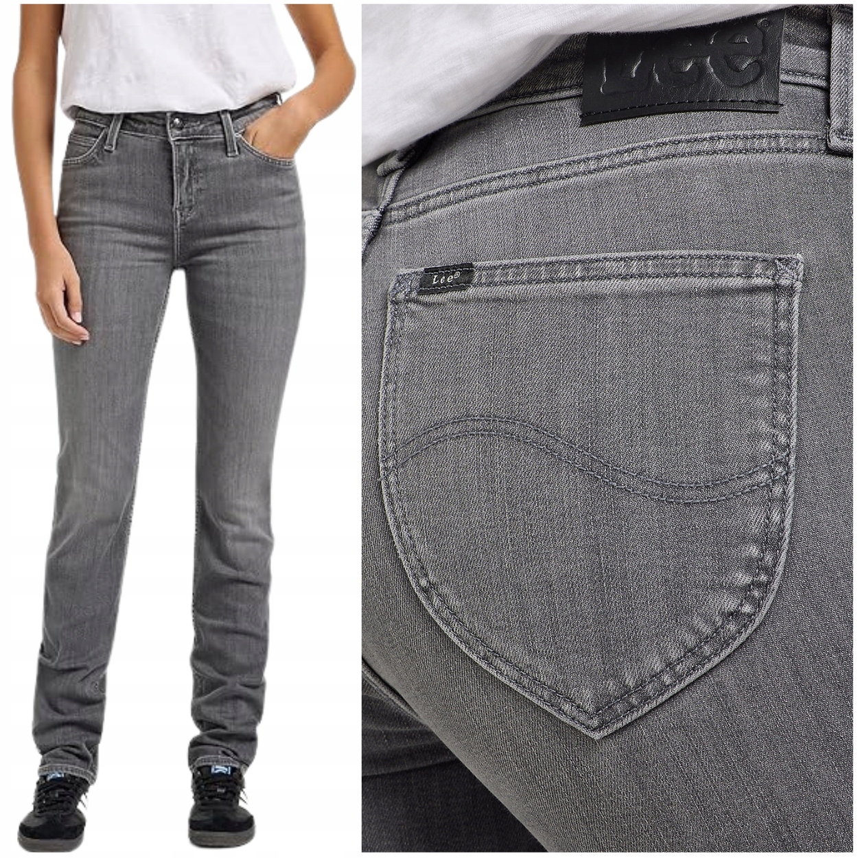 Lee Marion Straight Aged Silver jednoduché dámské džínové kalhoty W27 L33