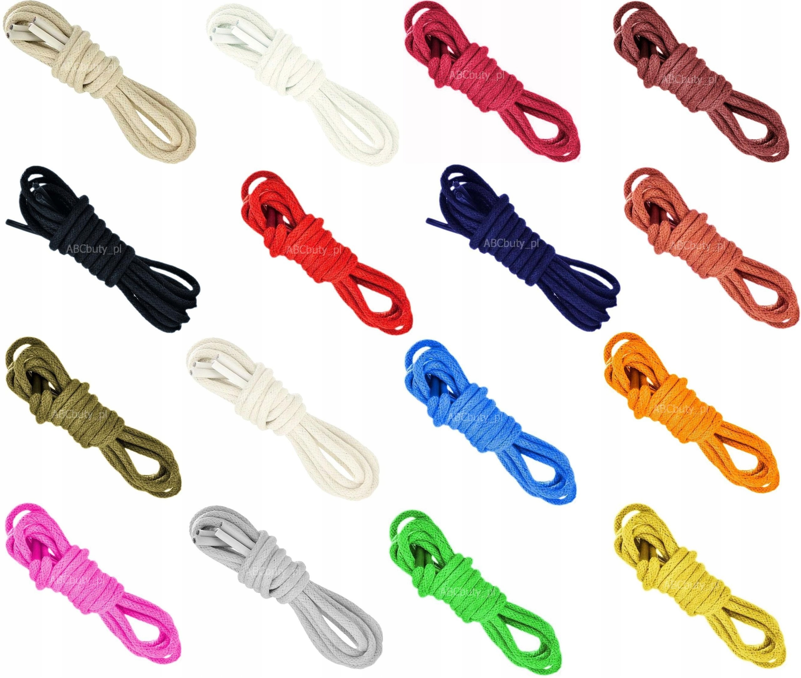 G12-46 BIAŁE GRUBE 5 mm OKRĄGŁE SZNUROWADŁA 45 cm Model STANDARDOWE SZNURÓWKI FI 0,5 CM BAWEŁNA