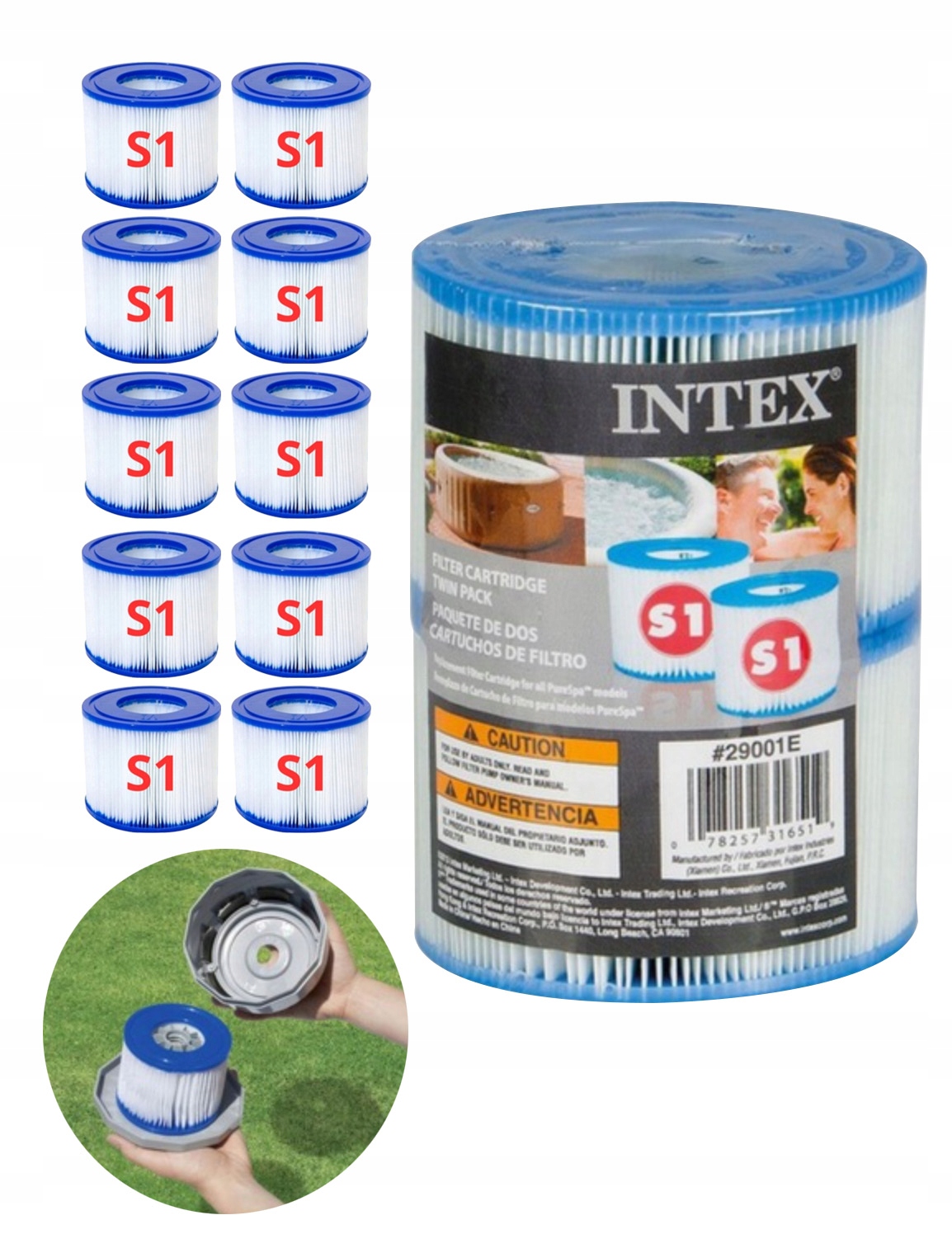 10 X Filtry S1 Čerpadla Jacuzzi Filtrační vložka Intex 29001