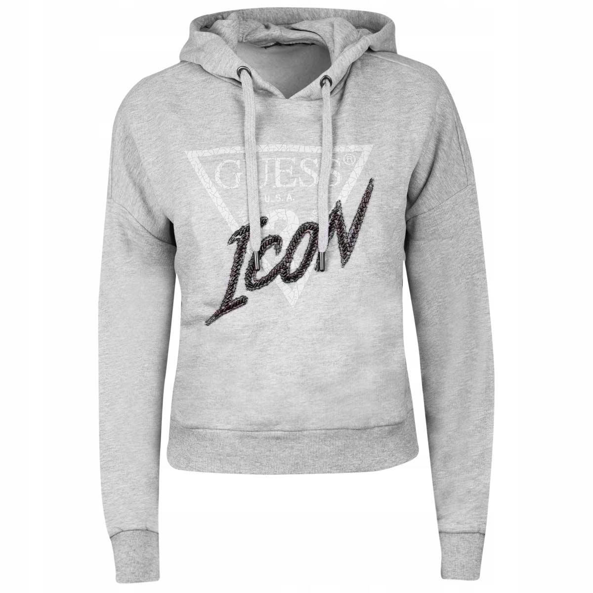 

Guess Bluza Damska Iconic Hood Sweatshirt Gray rXS